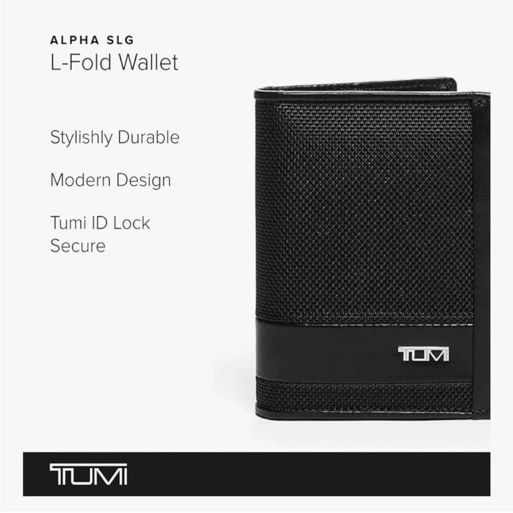 Tumi Black Textured Wallet new without tags in excellent condition